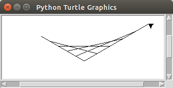 Turtle Graphics Obtuse Angle Curve Made From Lines